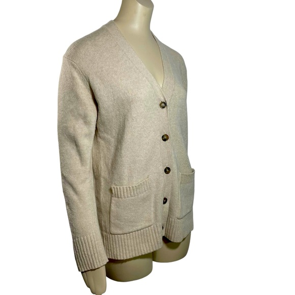 Jenni Kayne Everyday cardigan oatmeal beige SZ-XS pockets wool blend cashmere - Picture 6 of 16